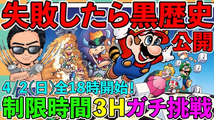 【マリオ３ にわかRTA】３時間以内にクリアできなければ罰ゲーム！　40歳本気の挑戦！（TeamTEMAKI）